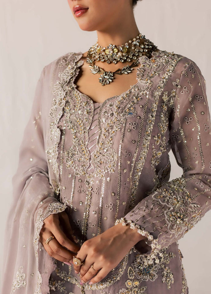 Zeynor by Aylin Unstitched Hand work Organza 3 Piece Suit AY26UZO Lolite - Wedding Collection