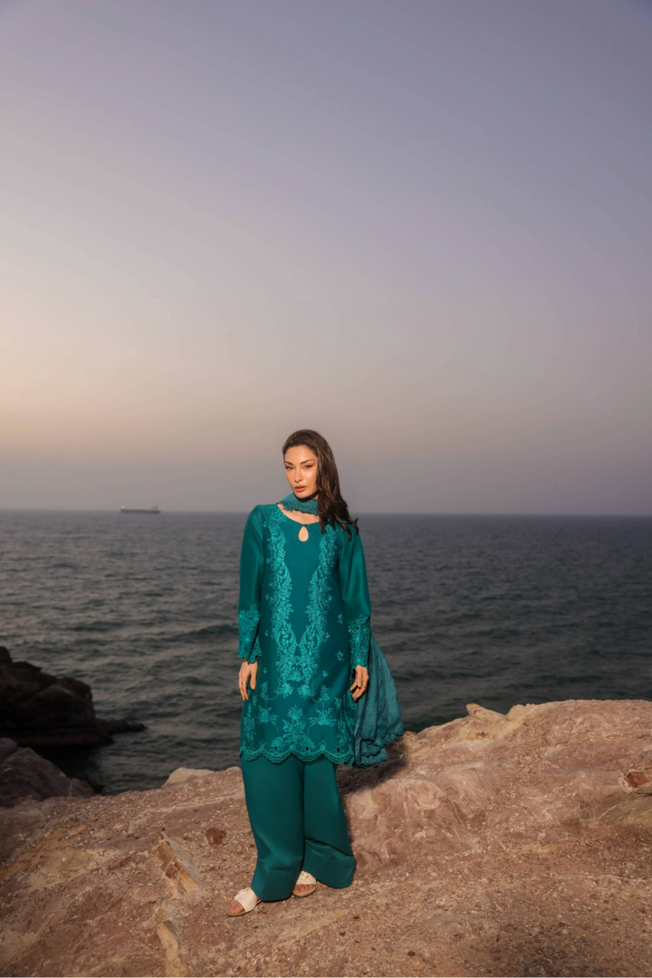 Manara by Maria Embroidered Chiffon 3 Piece Suit ZINNIA - Festive Collection