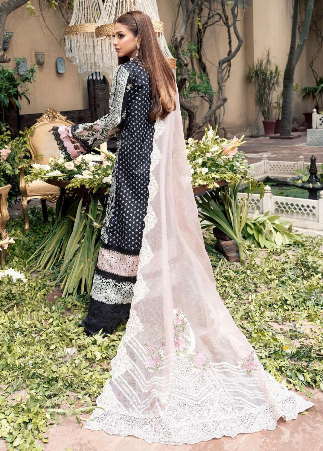 A Floral Dream By Maryam Hussain Embroidered Lawn Suits Unstitched 3 Piece MH23FD 01 Riya - Luxury Collection