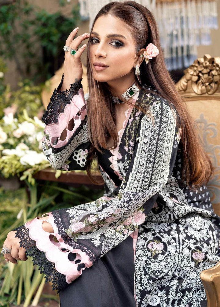 A Floral Dream By Maryam Hussain Embroidered Lawn Suits Unstitched 3 Piece MH23FD 01 Riya - Luxury Collection