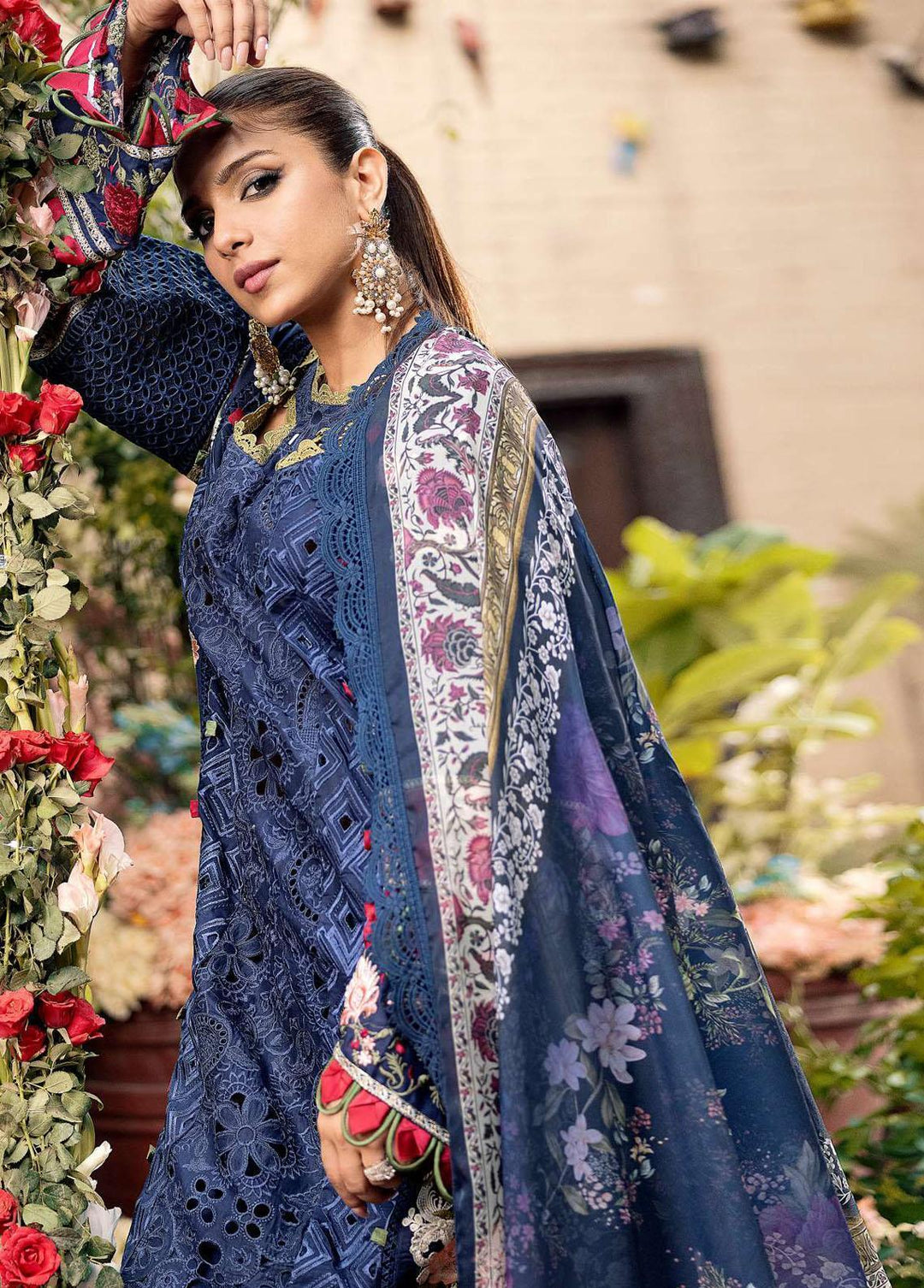 A Floral Dream By Maryam Hussain Embroidered Lawn Suits Unstitched 3 Piece MH23FD 02 Zimmel - Luxury Collection