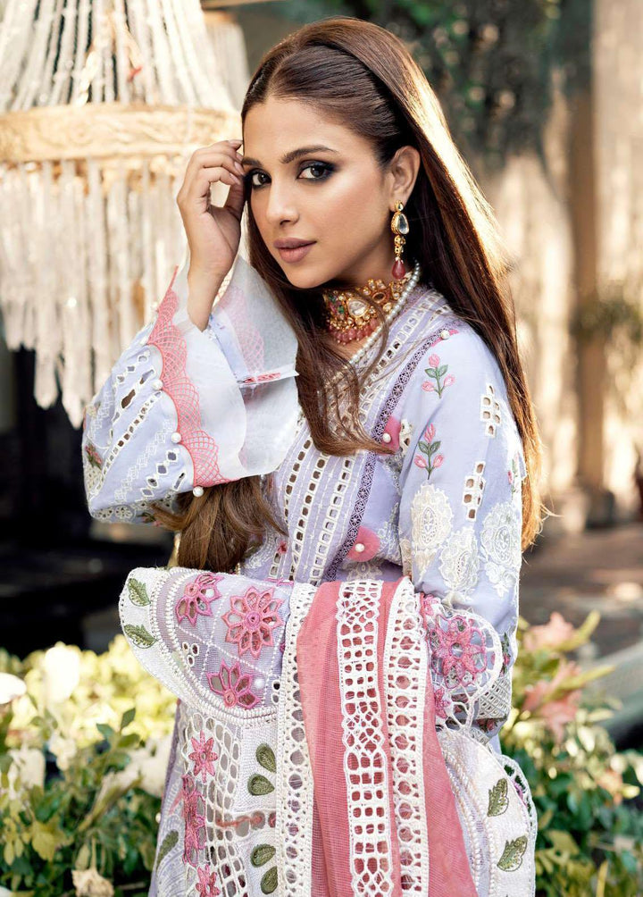 A Floral Dream By Maryam Hussain Embroidered Lawn Suits Unstitched 3 Piece MH23FD 03 Summer Bliss - Luxury Collection