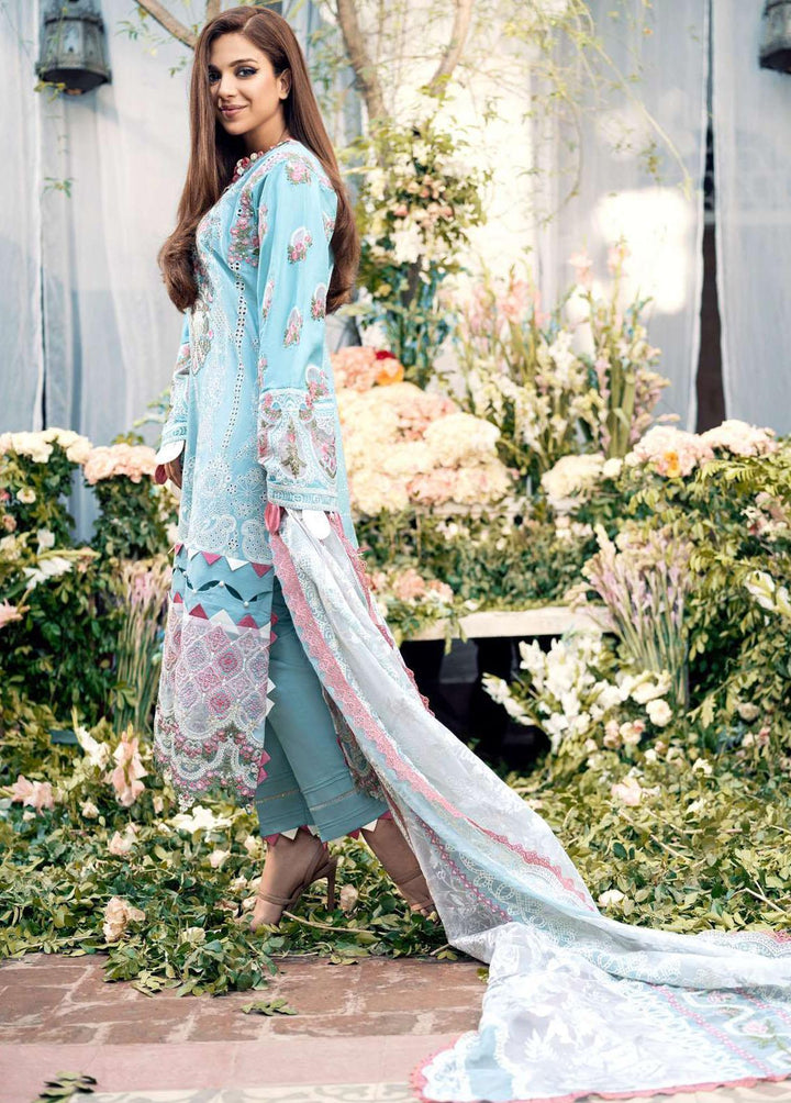 A Floral Dream By Maryam Hussain Embroidered Lawn Suits Unstitched 3 Piece MH23FD 06 Crystal - Luxury Collection