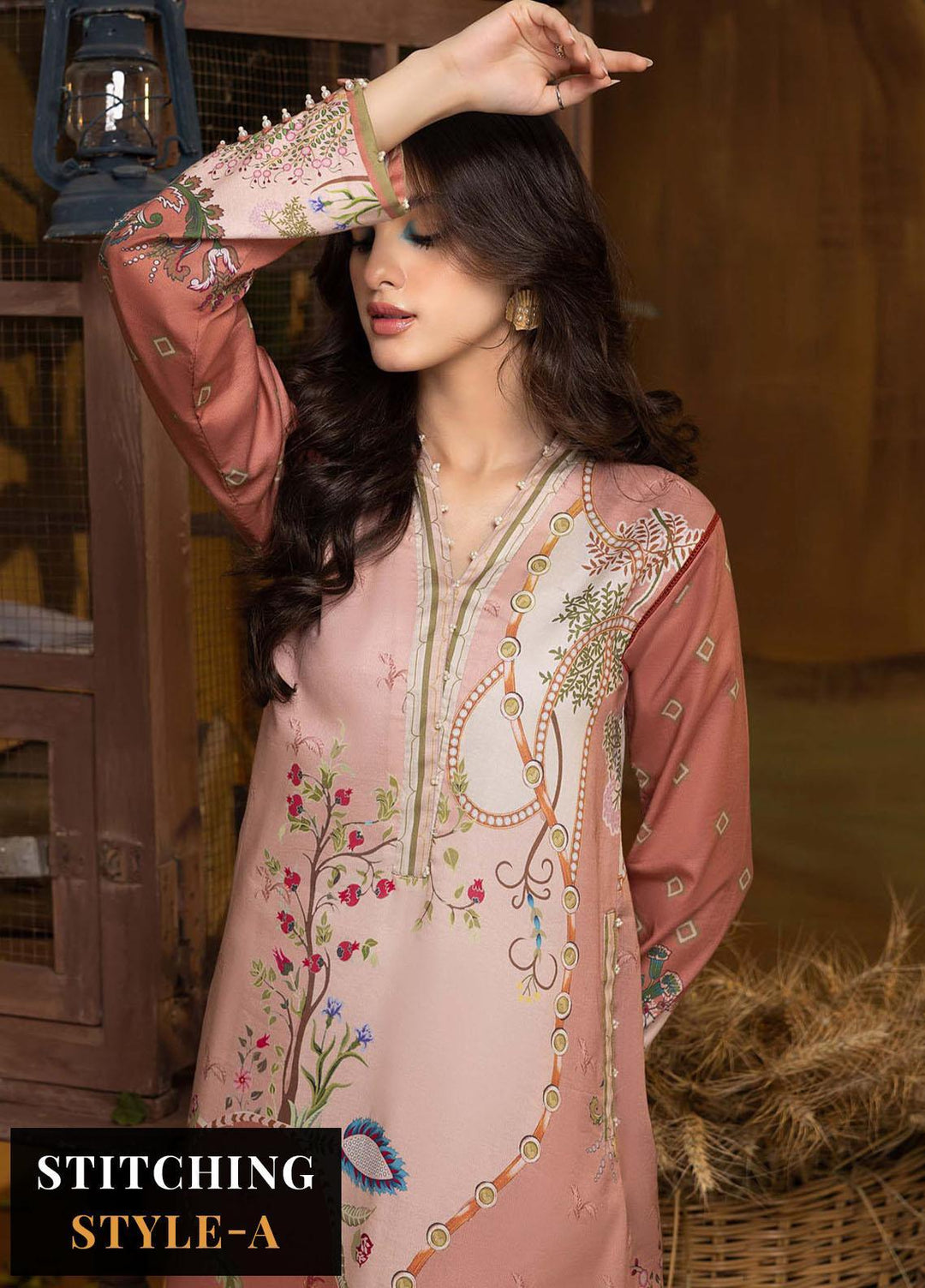 A la Mode By Humdum Printed Lawn Suits Unstitched 2 Piece HD23AM D-06 - Summer Collection