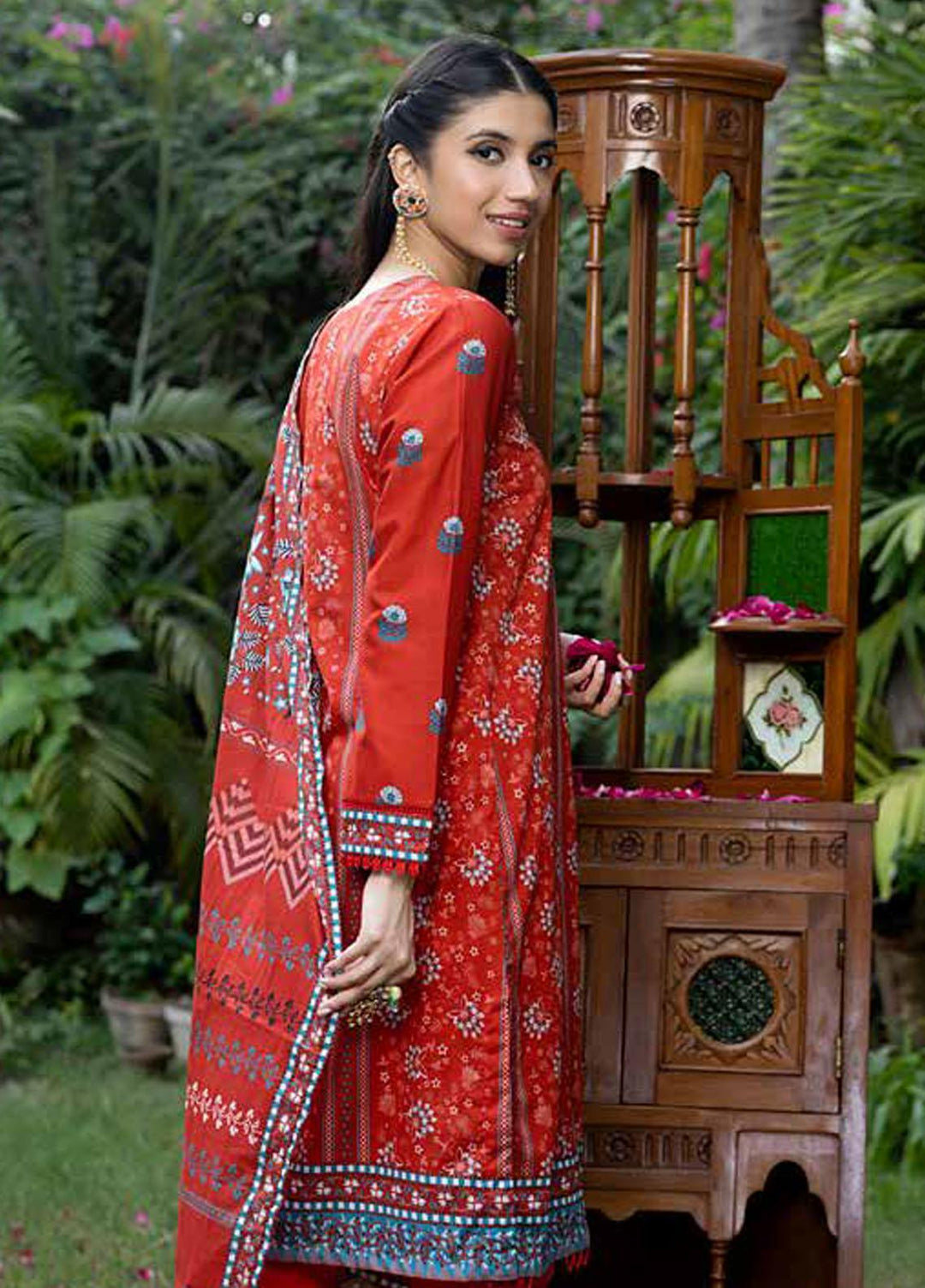 A Red Affair By Gul Ahmed Printed Lawn Suits Unstitched 3 Piece GA23RA CL-32218 - Summer Collection