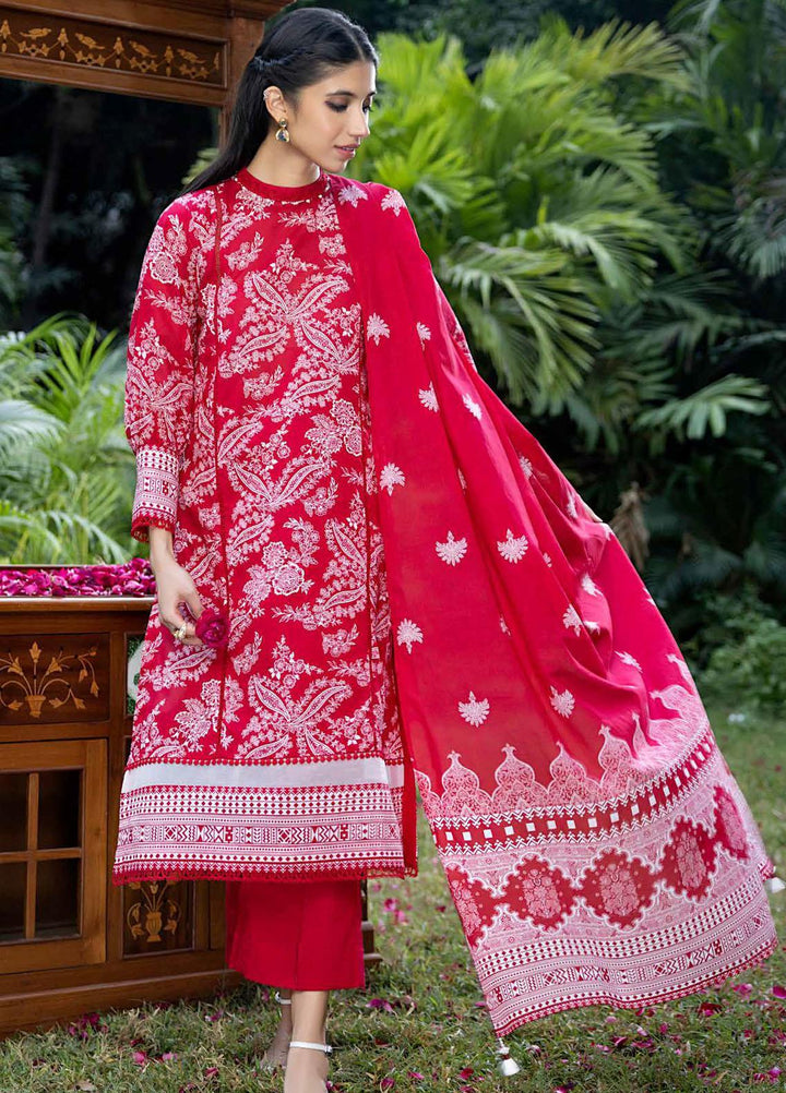 A Red Affair By Gul Ahmed Printed Lawn Suits Unstitched 3 Piece GA23RA CL-32226 - Summer Collection