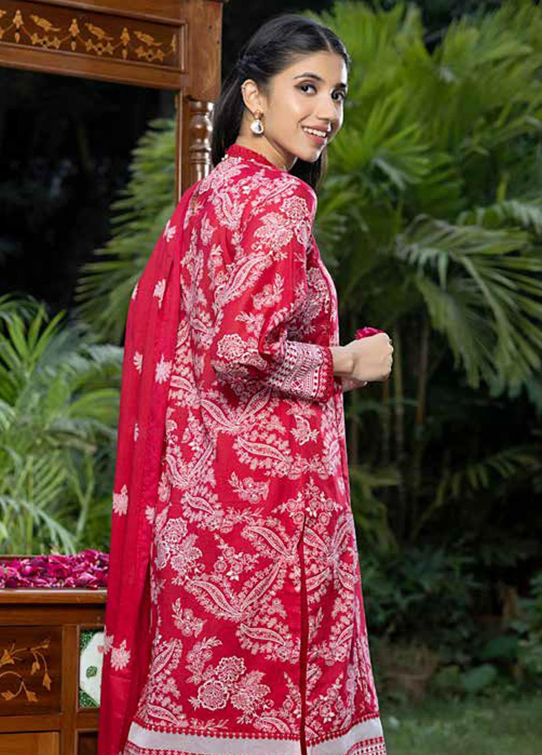 A Red Affair By Gul Ahmed Printed Lawn Suits Unstitched 3 Piece GA23RA CL-32226 - Summer Collection