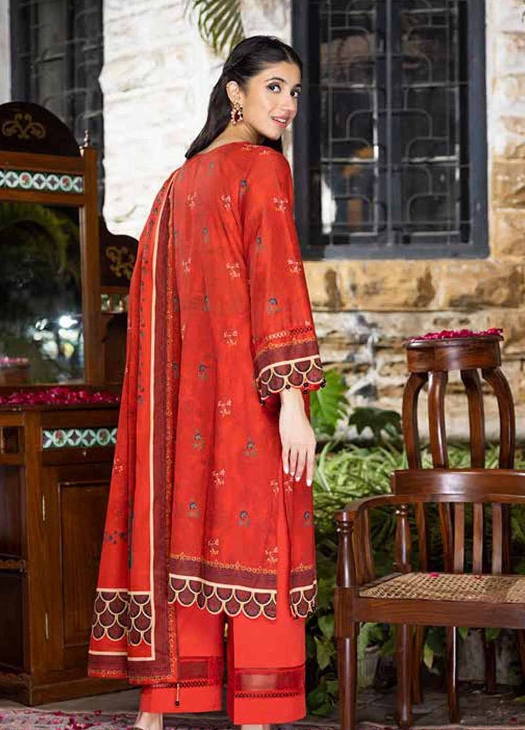 A Red Affair By Gul Ahmed Printed Lawn Suits Unstitched 3 Piece GA23RA CL-32252 - Summer Collection