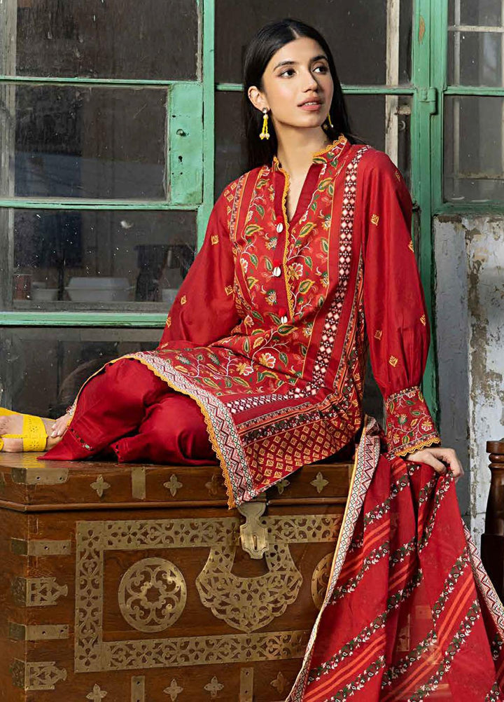 A Red Affair By Gul Ahmed Printed Lawn Suits Unstitched 3 Piece GA23RA CL-32253 - Summer Collection
