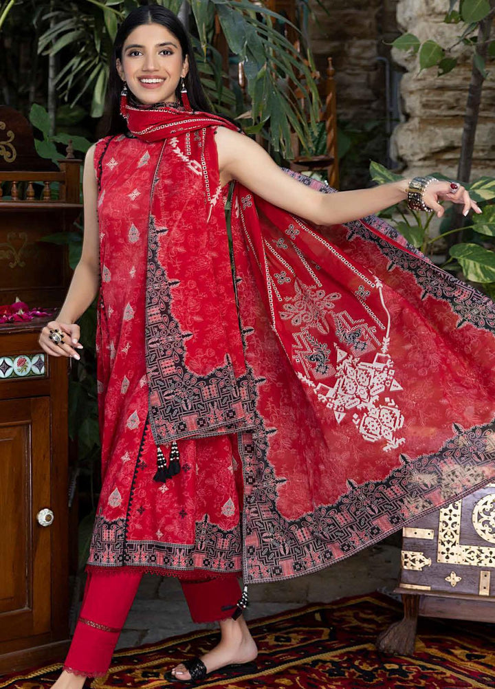 A Red Affair By Gul Ahmed Printed Lawn Suits Unstitched 3 Piece GA23RA CL-32263 - Summer Collection