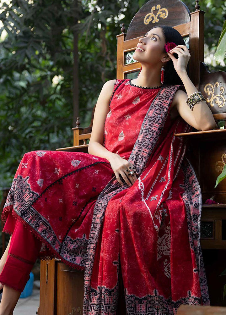 A Red Affair By Gul Ahmed Printed Lawn Suits Unstitched 3 Piece GA23RA CL-32263 - Summer Collection