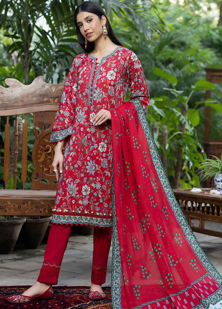 A Red Affair By Gul Ahmed Printed Lawn Suits Unstitched 3 Piece GA23RA CL-32277 - Summer Collection