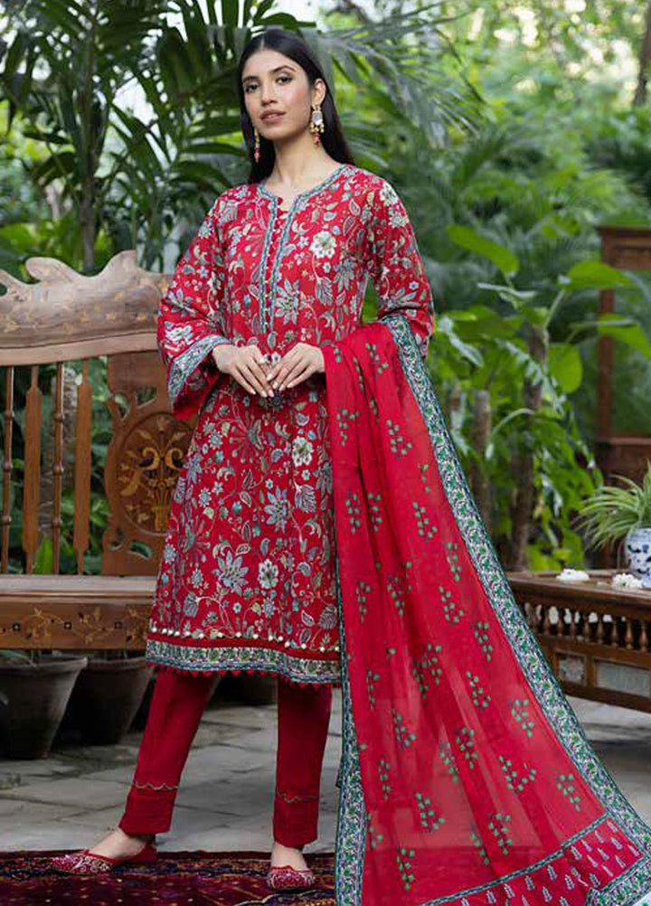 A Red Affair By Gul Ahmed Printed Lawn Suits Unstitched 3 Piece GA23RA CL-32277 - Summer Collection