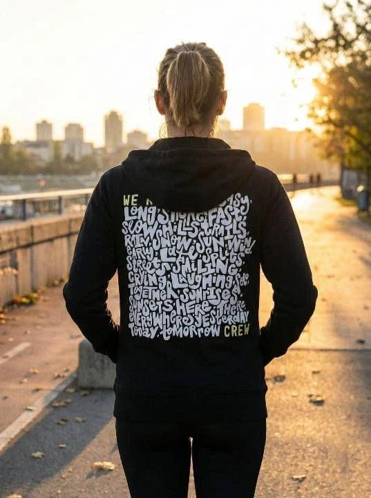 Urban Cut Unisex RTW Printed Fleece 1 Piece Suit Crew Words Hoodie Casual Collection