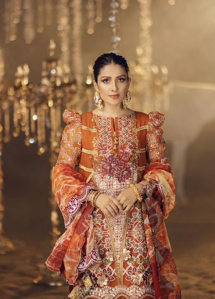 Aabgeena by Neelos Embroidered Organza Suits Unstitched 3 Piece NL22ABG NSM-101 - Luxury Formal Collection