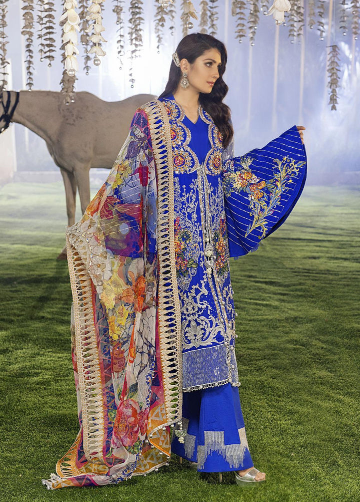 Aabgeena by Neelos Embroidered Organza Suits Unstitched 3 Piece NL22ABG NSM-102 - Luxury Formal Collection