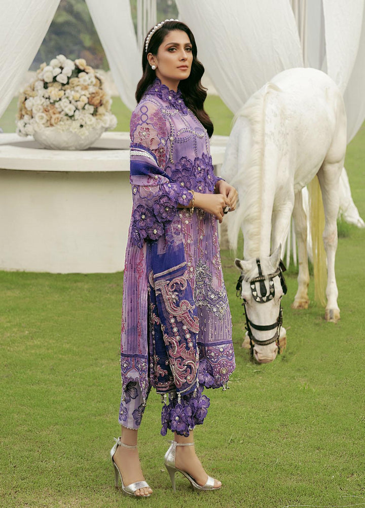 Aabgeena by Neelos Embroidered Organza Suits Unstitched 3 Piece NL22ABG NSM-103 - Luxury Formal Collection