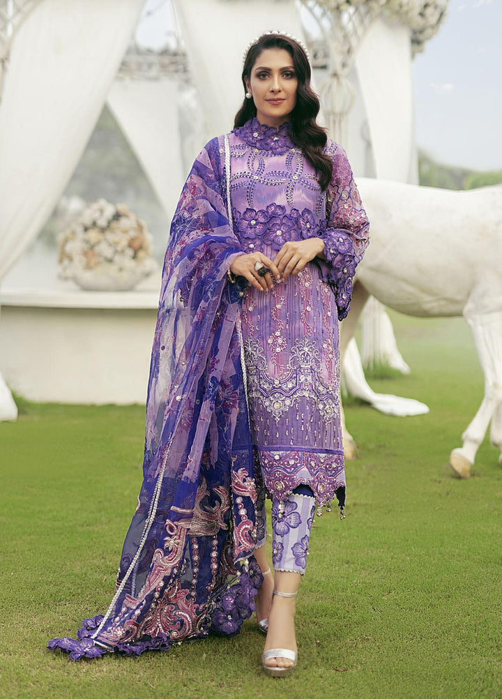 Aabgeena by Neelos Embroidered Organza Suits Unstitched 3 Piece NL22ABG NSM-103 - Luxury Formal Collection