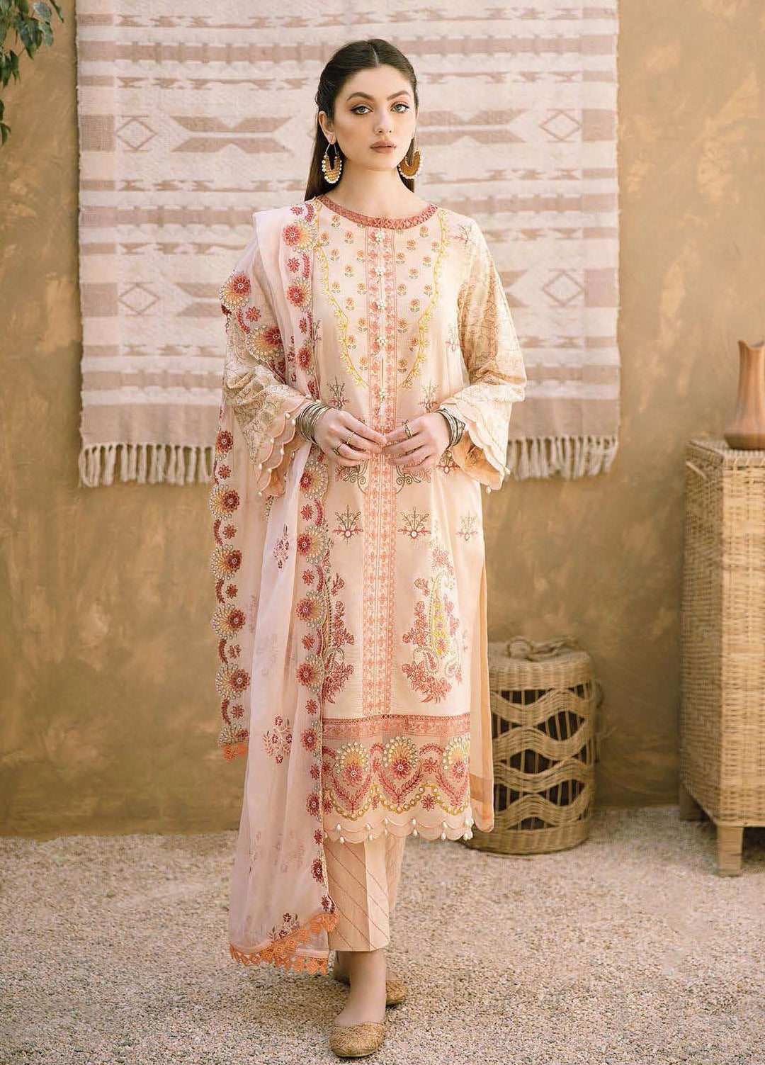 Aabyaan Embroidered Lawn Suits Unstitched 3 Piece ABY21E 08 Inaaya - Eid Collection