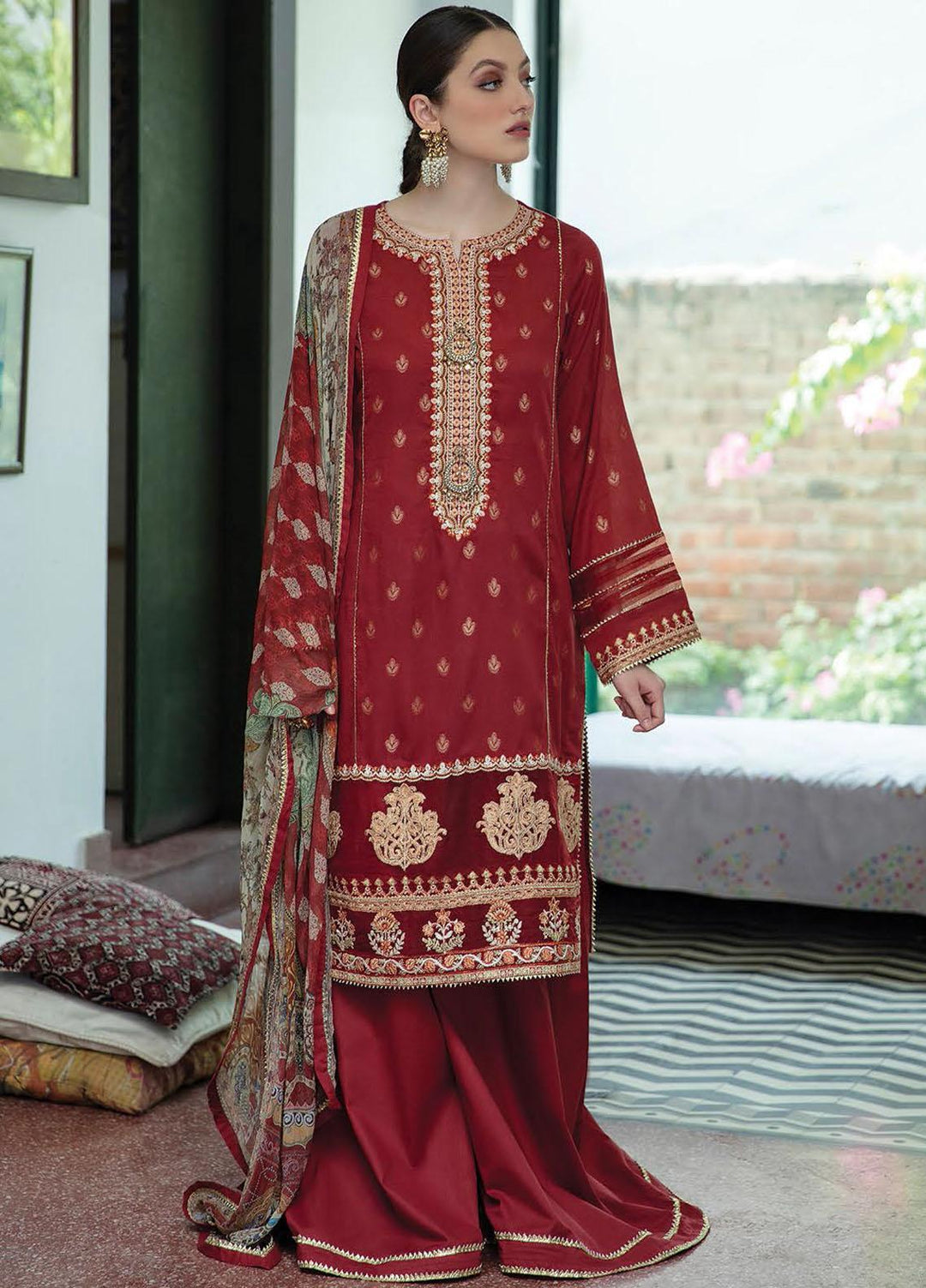 Aabyaan Embroidered Jacquard Suits Unstitched 3 Piece ABY21EE AEE-03 BANO - Summer Collection