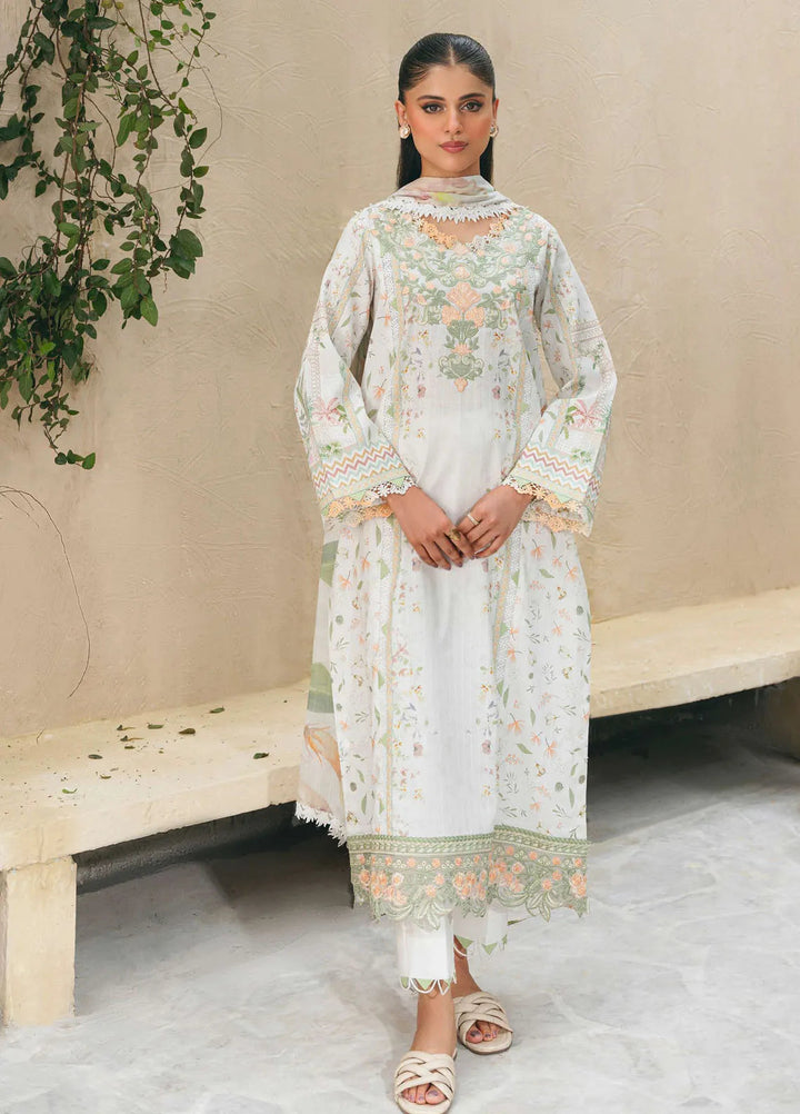 Aabyaan Embroidered Chickankari Suits Unstitched 3 Piece ABY25SC Aria AF-10 - Summer Collection