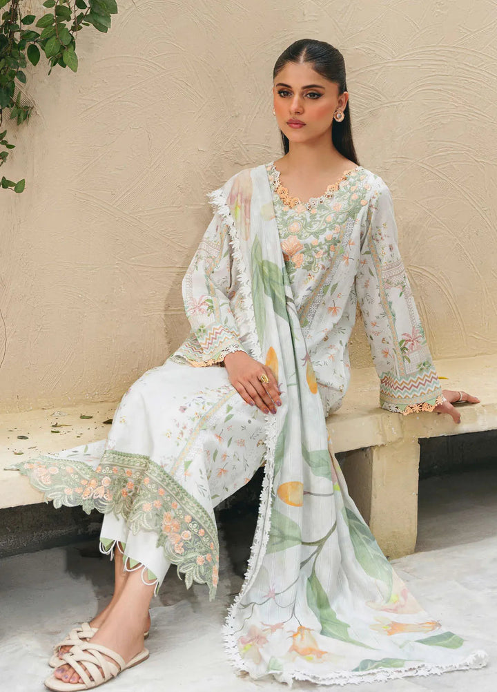 Aabyaan Embroidered Chickankari Suits Unstitched 3 Piece ABY25SC Aria AF-10 - Summer Collection