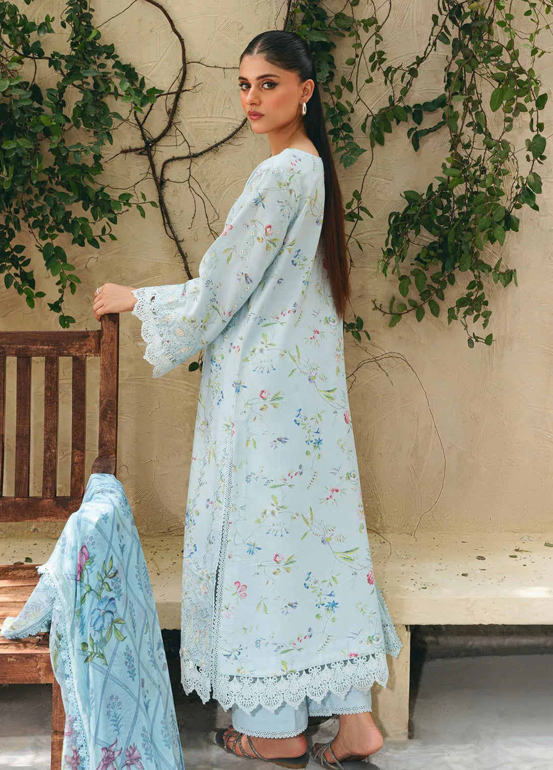 Aabyaan Embroidered Chickankari Suits Unstitched 3 Piece ABY25SC Aylin AF-06 - Summer Collection