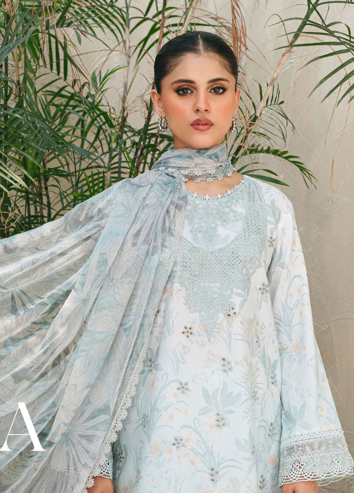 Aabyaan Embroidered Chickankari Suits Unstitched 3 Piece ABY25SC Dilara AF-04 - Summer Collection