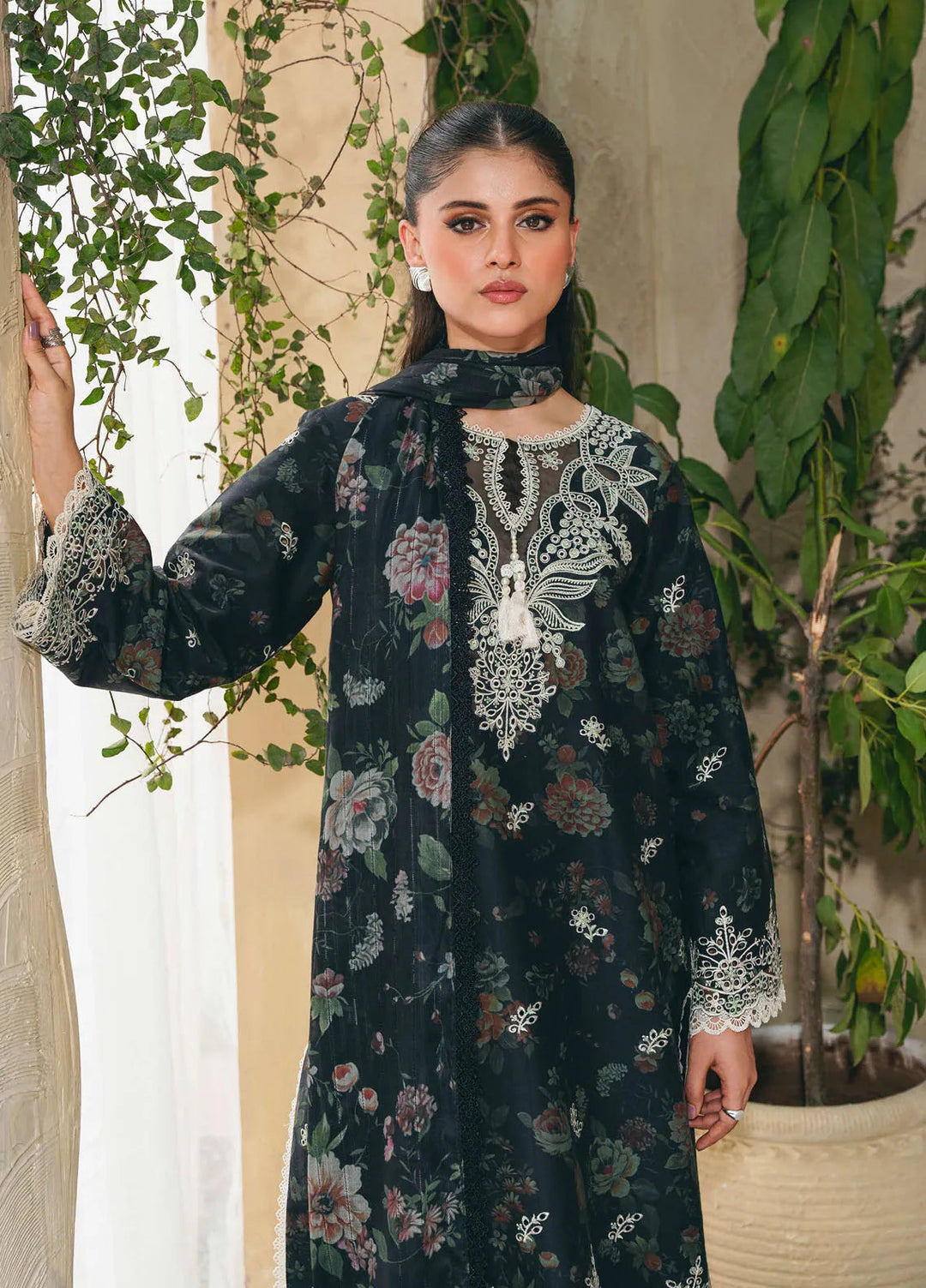 Aabyaan Embroidered Chickankari Suits Unstitched 3 Piece ABY25SC Elara AF-01 - Summer Collection