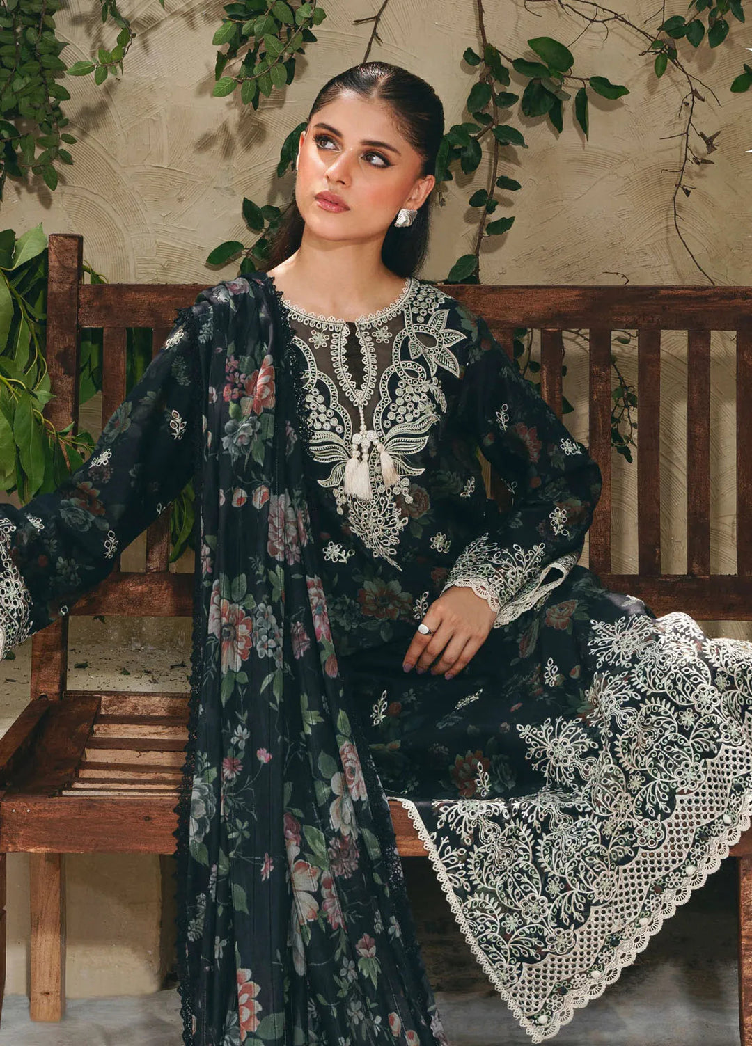 Aabyaan Embroidered Chickankari Suits Unstitched 3 Piece ABY25SC Elara AF-01 - Summer Collection