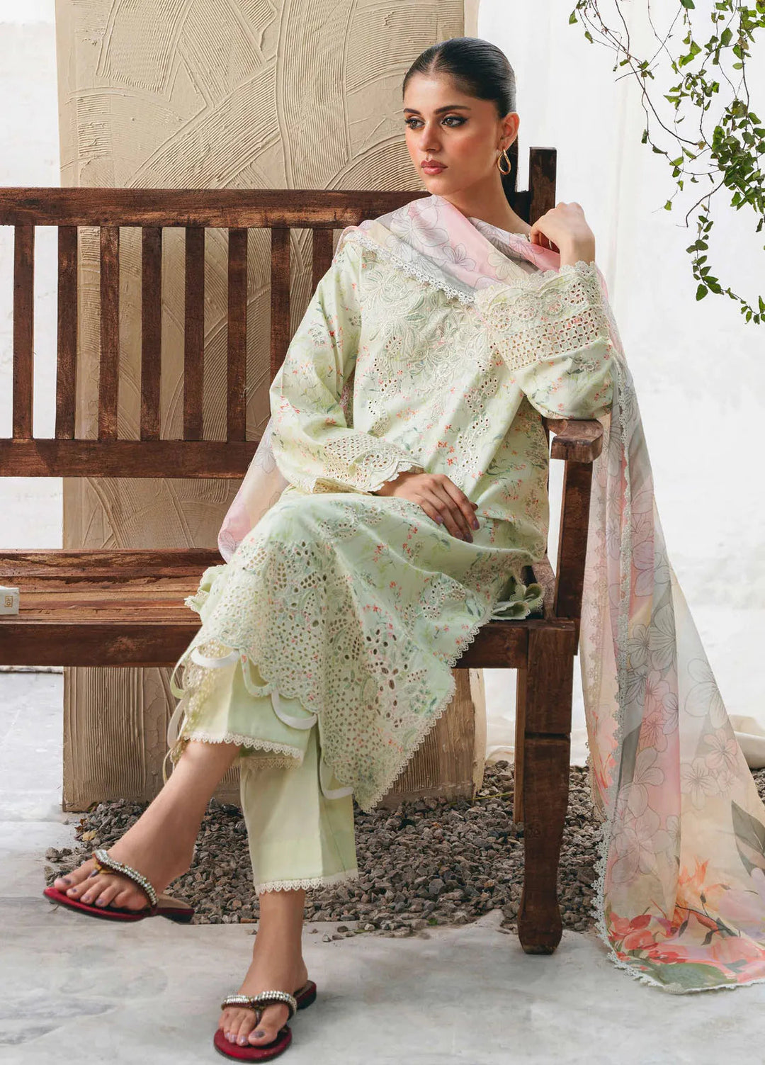 Aabyaan Embroidered Chickankari Suits Unstitched 3 Piece ABY25SC Elif AF-07 - Summer Collection