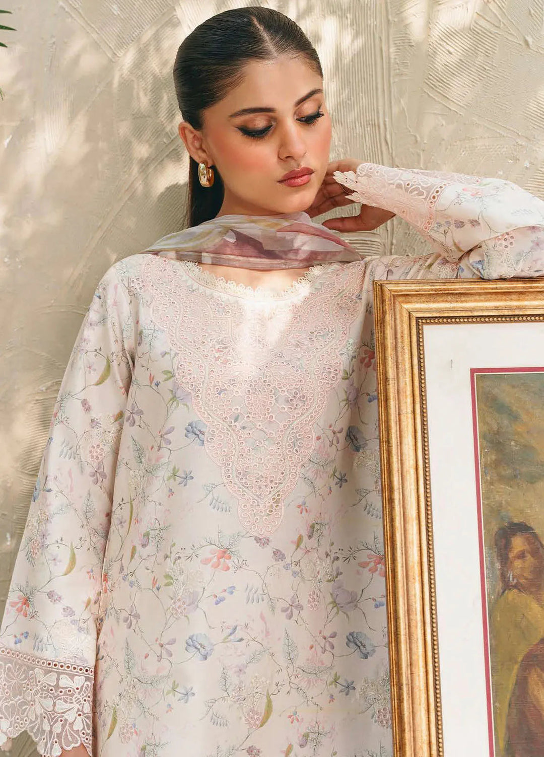 Aabyaan Embroidered Chickankari Suits Unstitched 3 Piece ABY25SC Eva-09 - Summer Collection