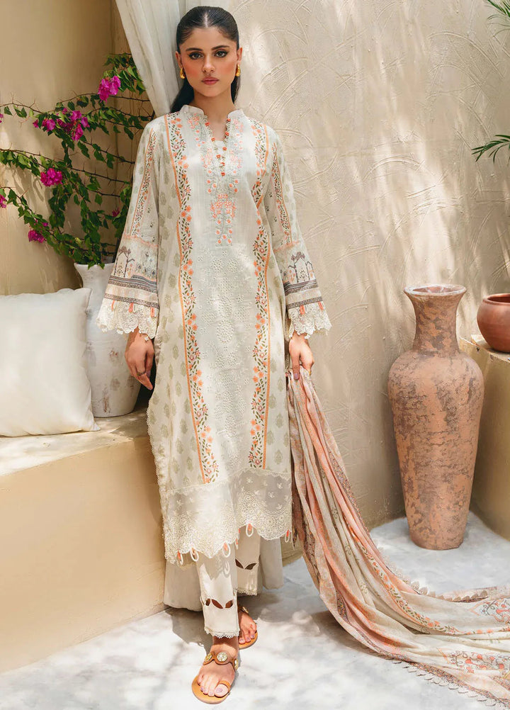 Aabyaan Embroidered Chickankari Suits Unstitched 3 Piece ABY25SC Nehir AF-03 - Summer Collection