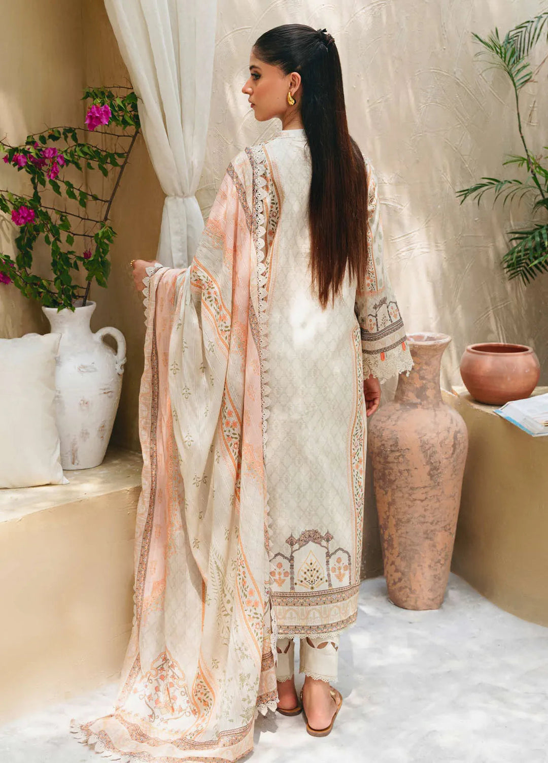 Aabyaan Embroidered Chickankari Suits Unstitched 3 Piece ABY25SC Nehir AF-03 - Summer Collection