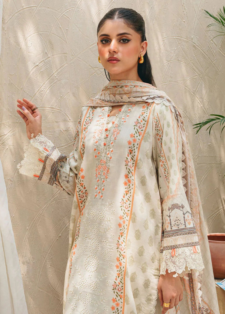 Aabyaan Embroidered Chickankari Suits Unstitched 3 Piece ABY25SC Nehir AF-03 - Summer Collection