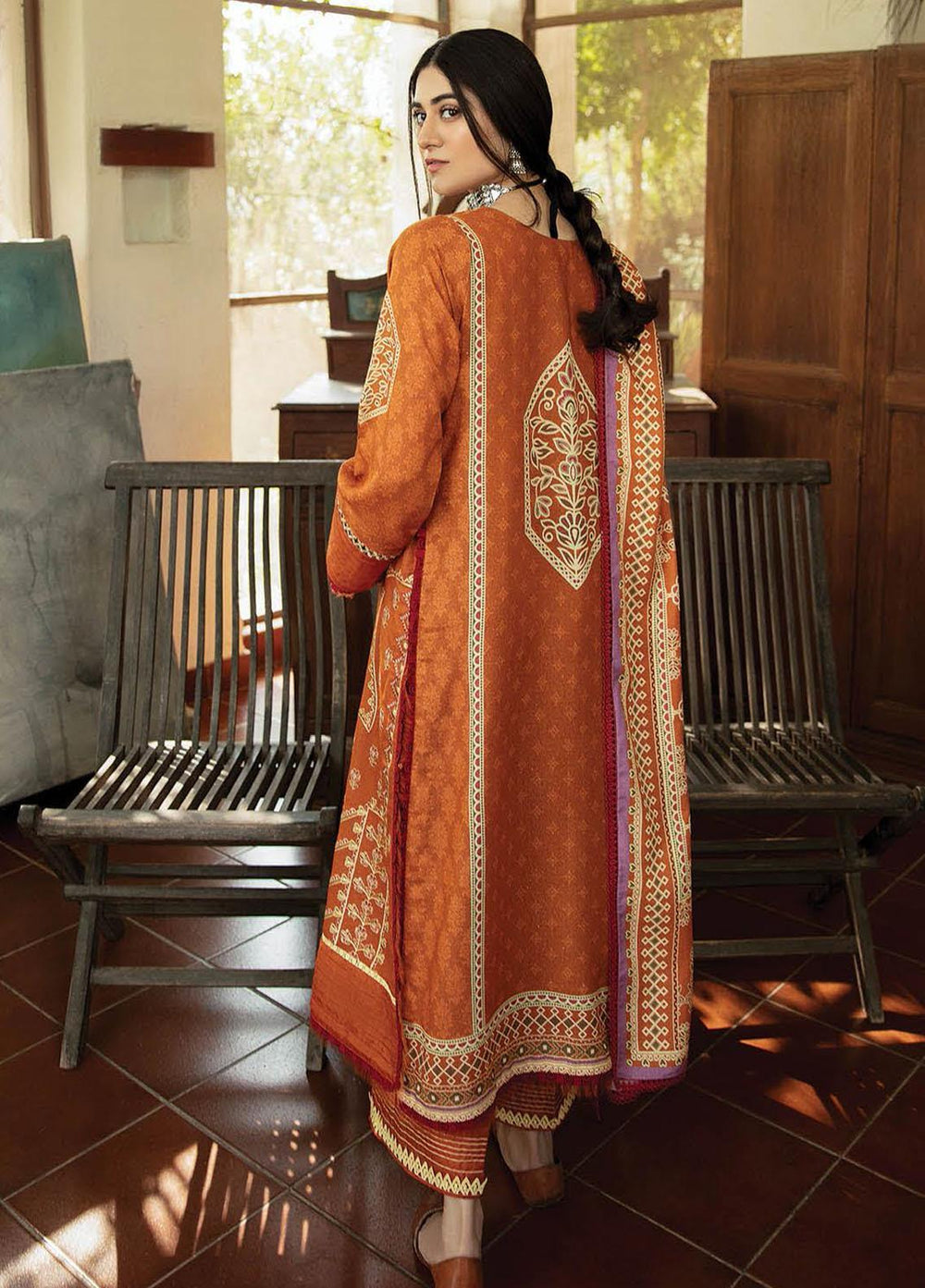 Aabyaan Embroidered Karandi Suits Unstitched 3 Piece ABY21K AK-04 Dilara - Winter Collection