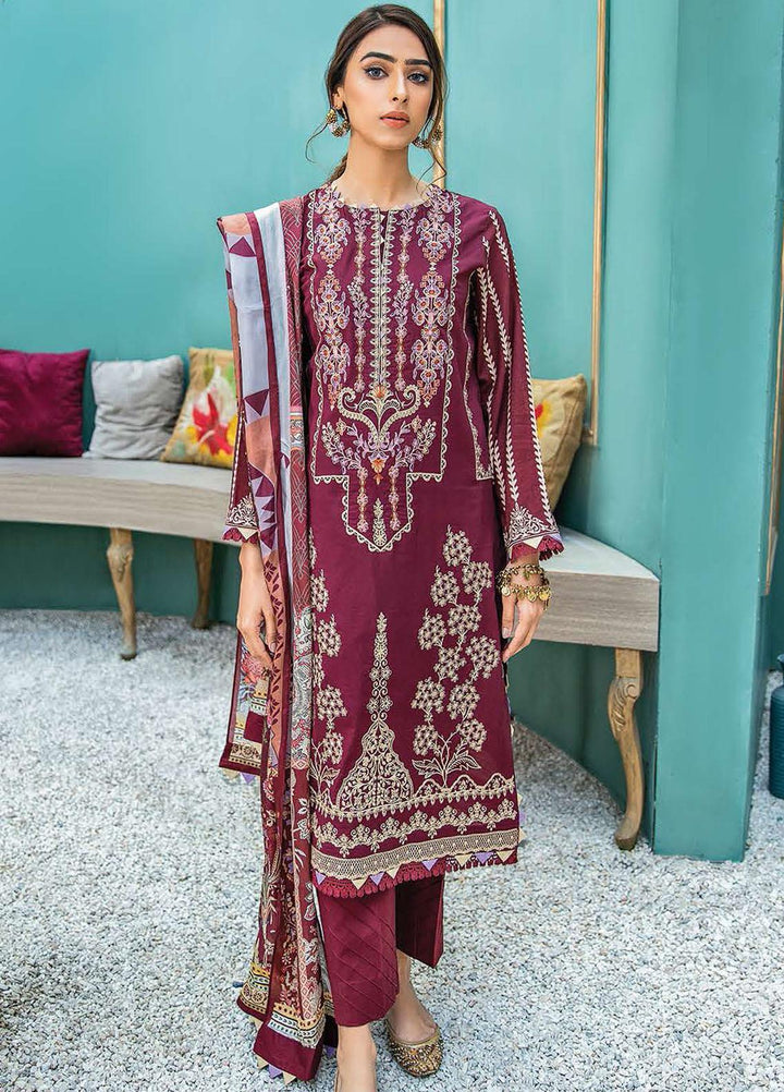 Aabyaan Embroidered Lawn Suits Unstitched 3 Piece ABY21L D-01 - Summer Collection