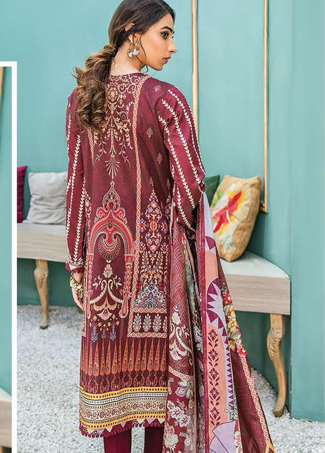 Aabyaan Embroidered Lawn Suits Unstitched 3 Piece ABY21L D-01 - Summer Collection