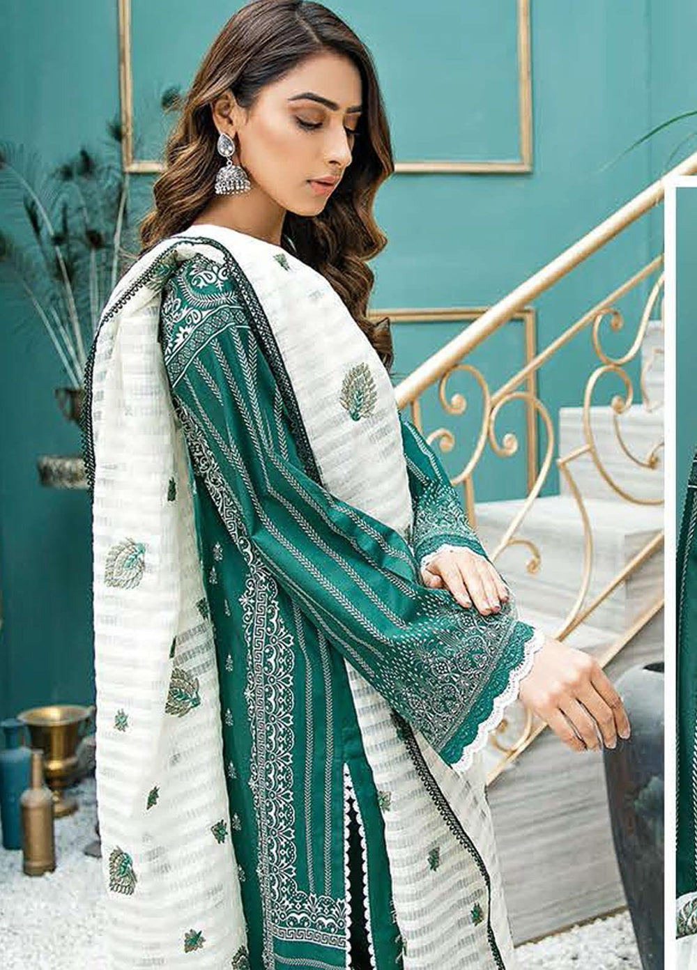 Aabyaan Embroidered Lawn Suits Unstitched 3 Piece ABY21L D-06 - Summer Collection