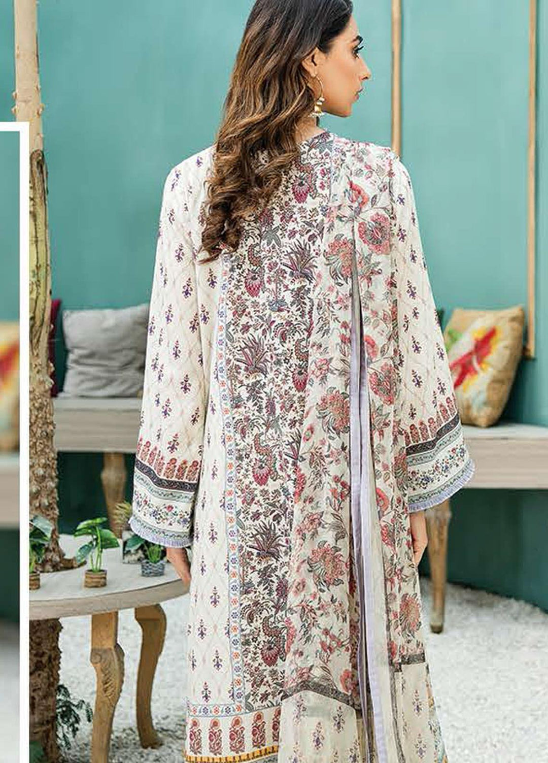 Aabyaan Embroidered Lawn Suits Unstitched 3 Piece ABY21L D-07 - Summer Collection