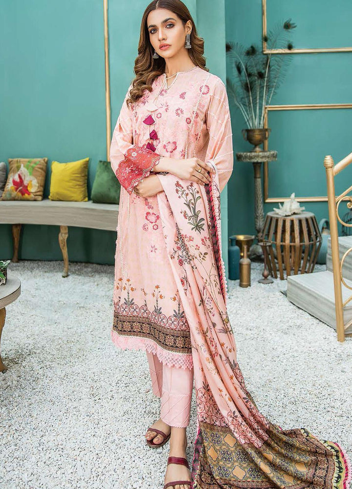 Aabyaan Embroidered Lawn Suits Unstitched 3 Piece ABY21L D-09 - Summer Collection