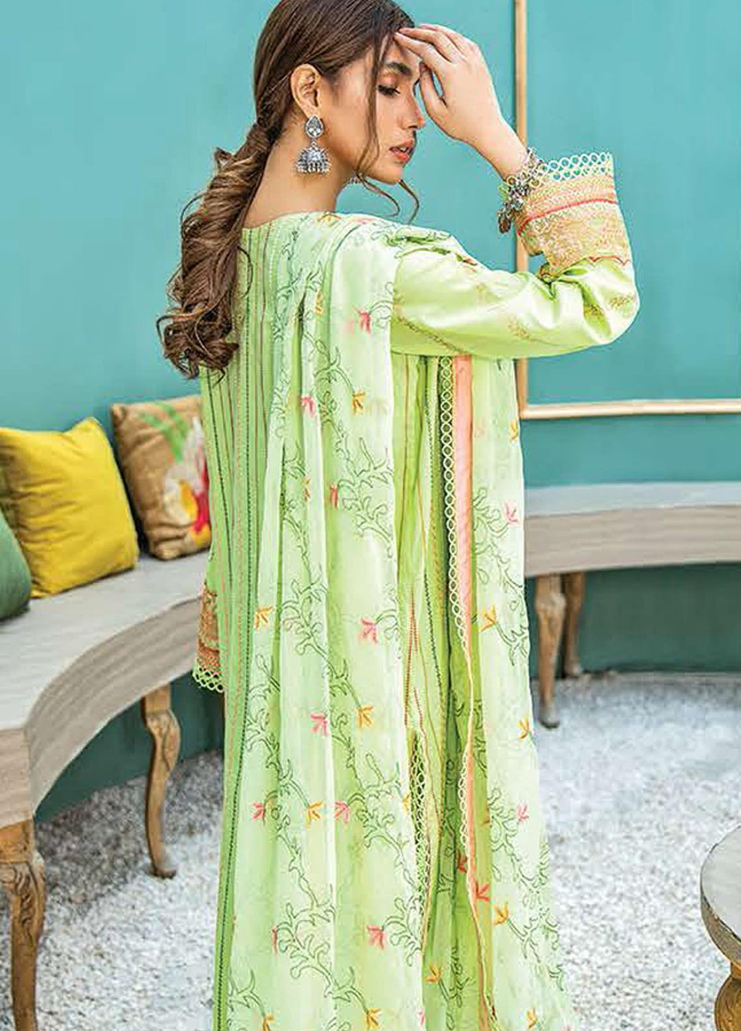 Aabyaan Embroidered Lawn Suits Unstitched 3 Piece ABY21L D-10 - Summer Collection