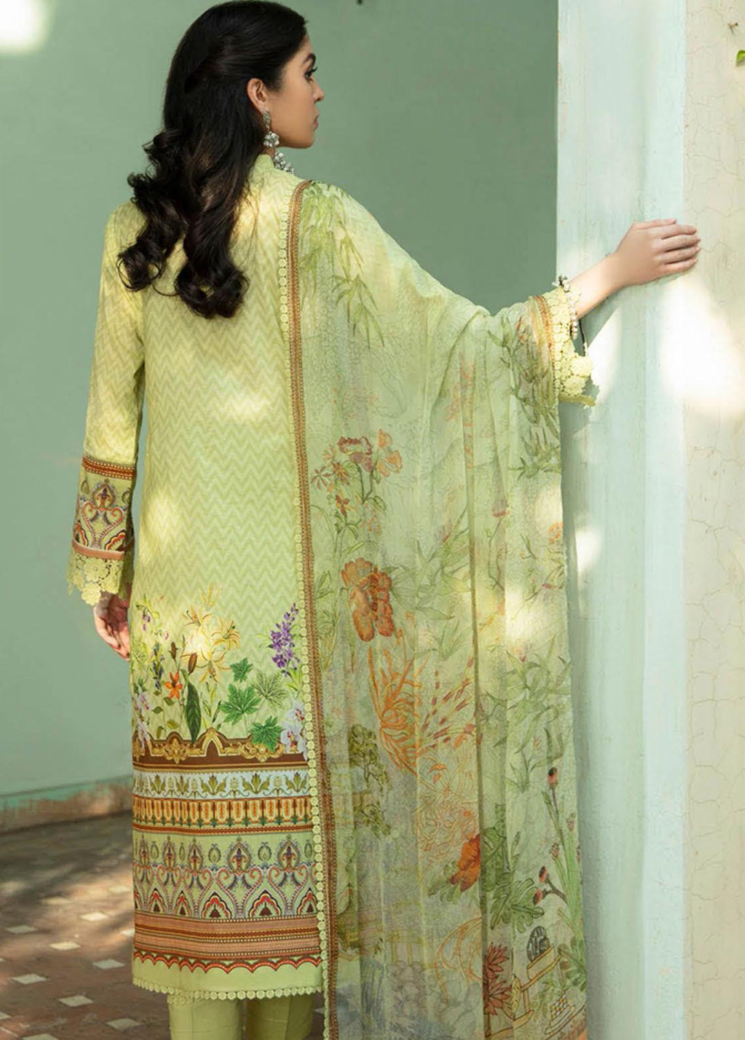 Aabyaan Embroidered Lawn Suits Unstitched 3 Piece ABY22L AL-01 Nehal - Luxury Collection