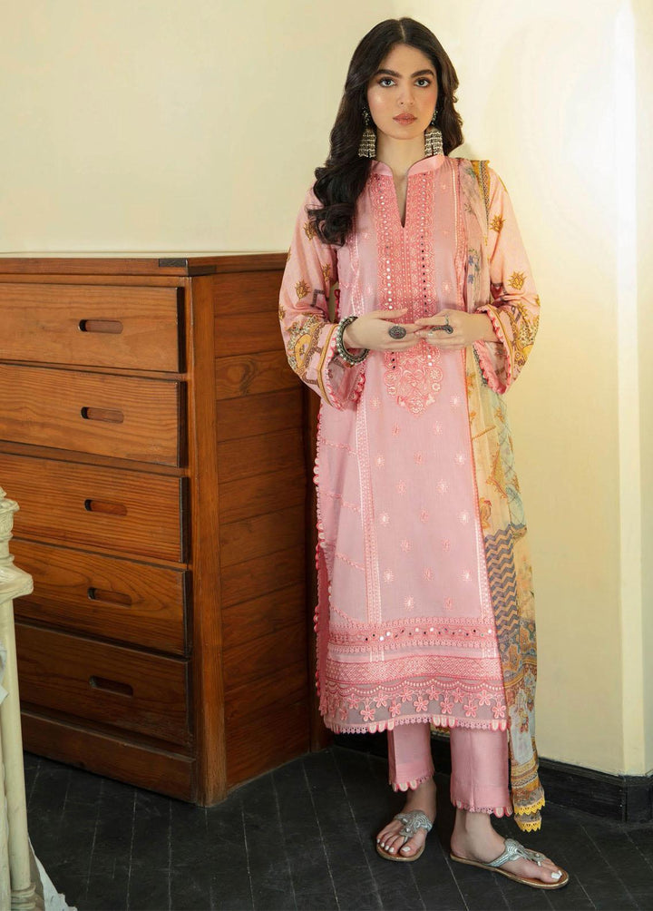 Aabyaan Embroidered Lawn Suits Unstitched 3 Piece ABY22L AL-02 Leelah - Luxury Collection