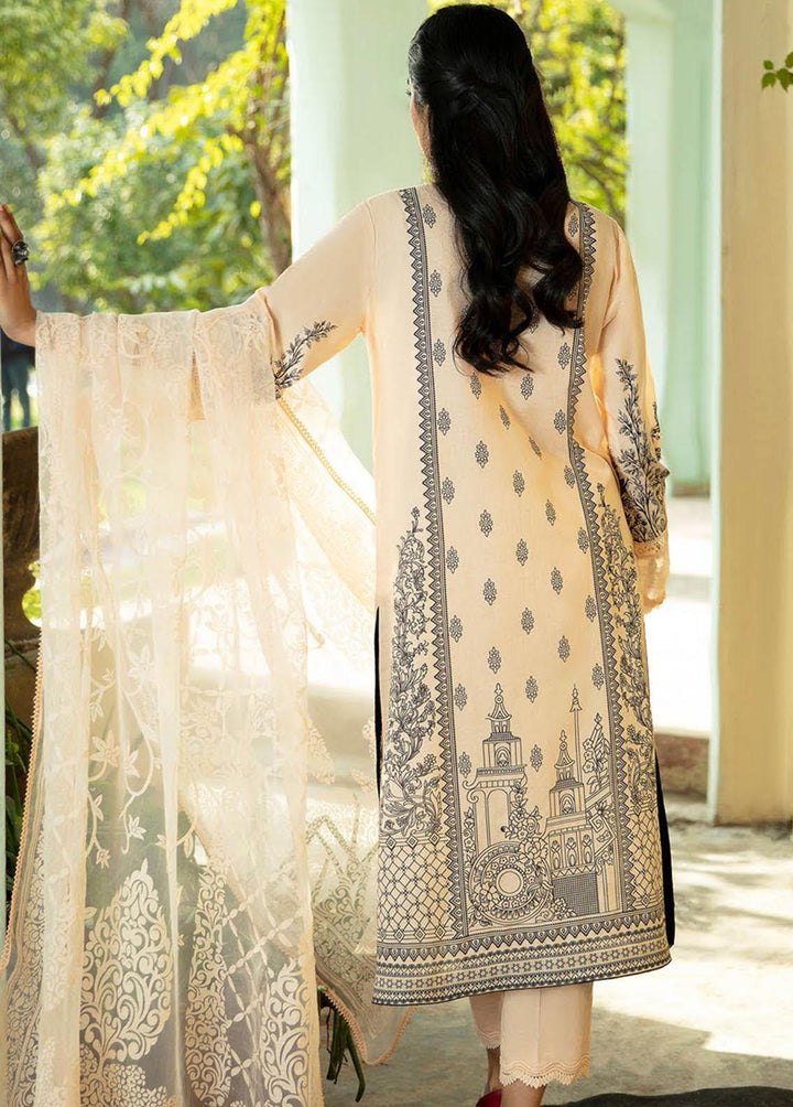 Aabyaan Embroidered Lawn Suits Unstitched 3 Piece ABY22L AL-03 Batul - Luxury Collection