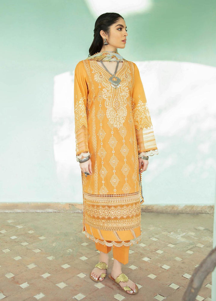 Aabyaan Embroidered Lawn Suits Unstitched 3 Piece ABY22L AL-08 Azal - Luxury Collection