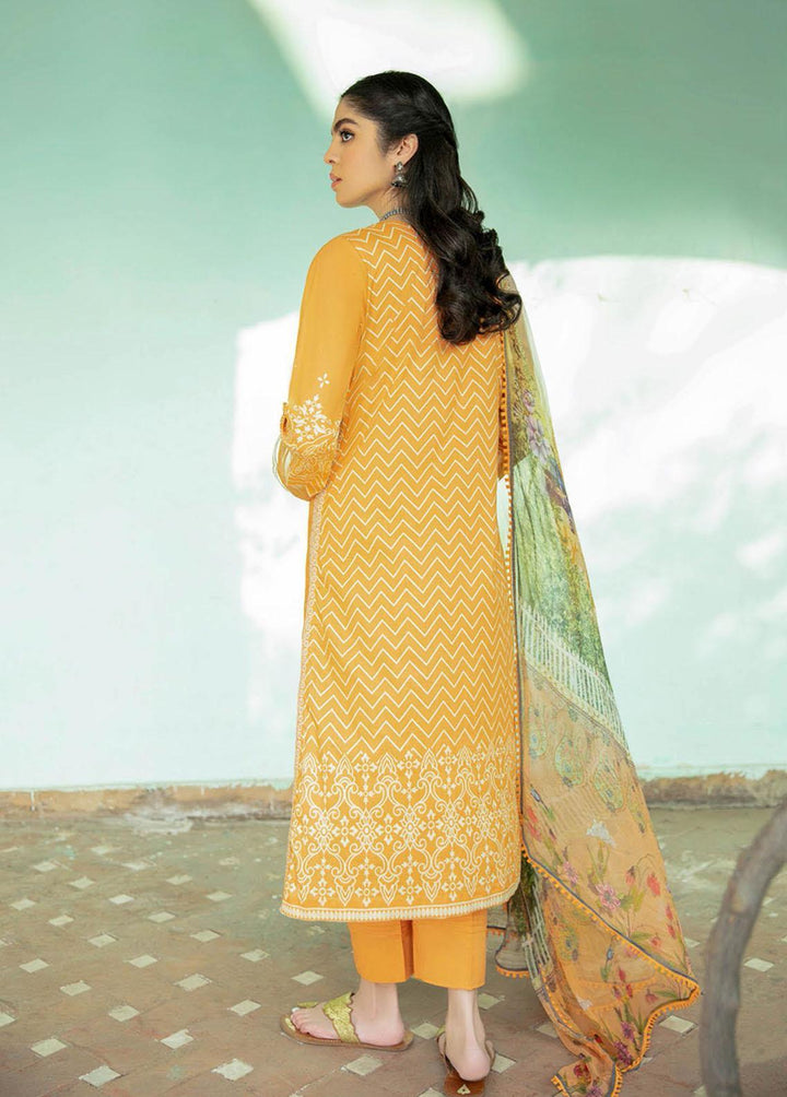 Aabyaan Embroidered Lawn Suits Unstitched 3 Piece ABY22L AL-08 Azal - Luxury Collection