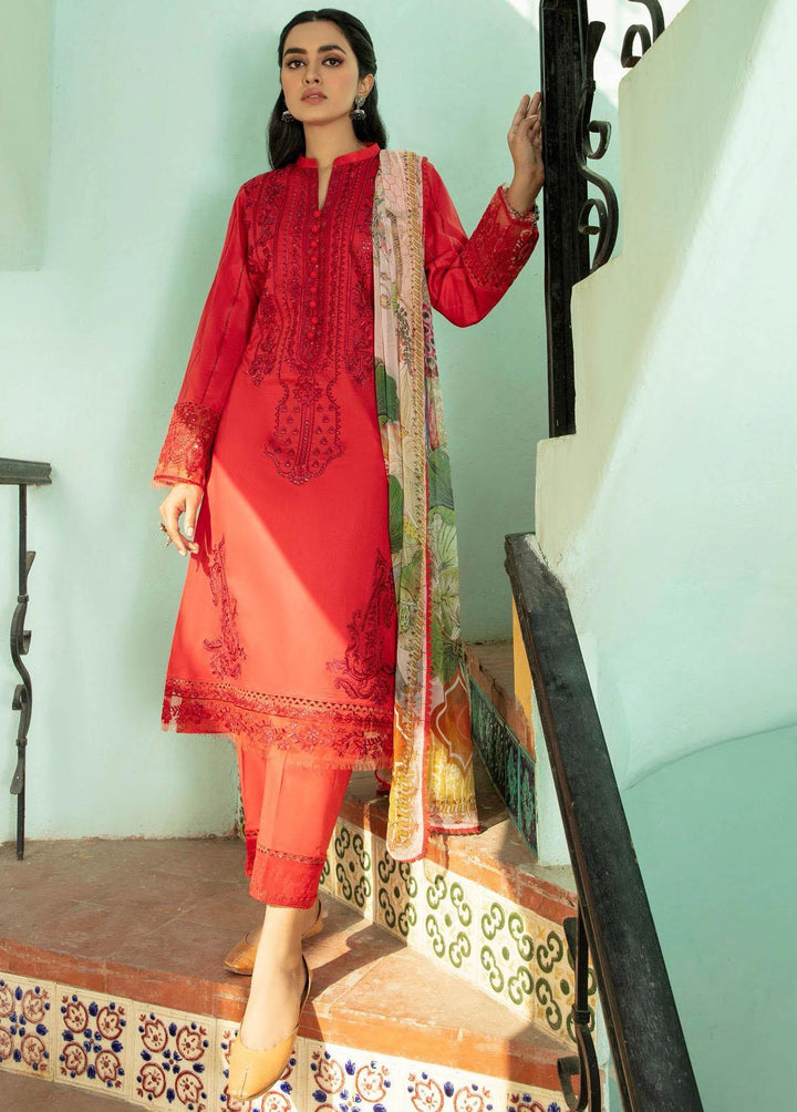 Aabyaan Embroidered Lawn Suits Unstitched 3 Piece ABY22L AL-10 Parisa - Luxury Collection