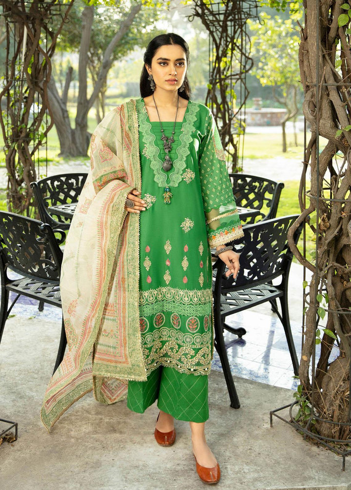 Aabyaan Embroidered Lawn Suits Unstitched 3 Piece ABY22L AL-12 Biya - Luxury Collection