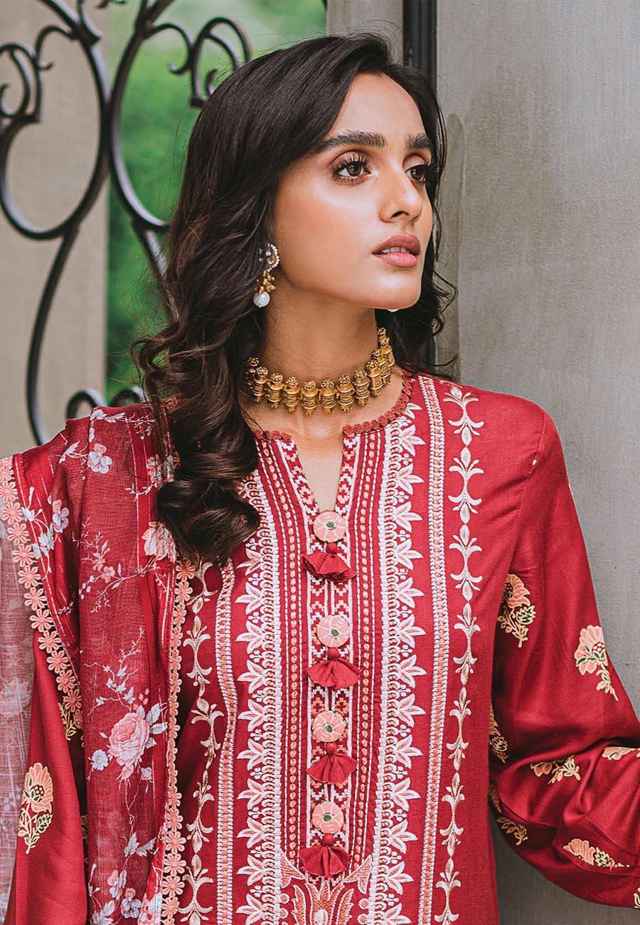Aabyaan Embroidered Linen Suits Unstitched 3 Piece ABY21W 02 Jihan - Winter Collection
